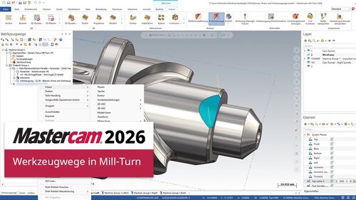Mastercam 2026 | Werkzeugwege in Mill-Turn | CAD/CAM-Software, Mastercam - Deutschland